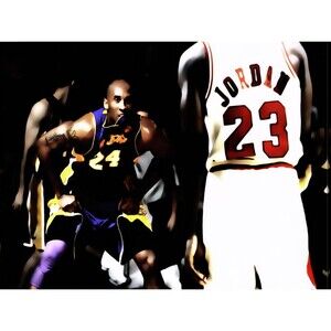 New Canvas Print Michael Jordan & Kobe Bryant Changing Of The Guard Brian Reaves
